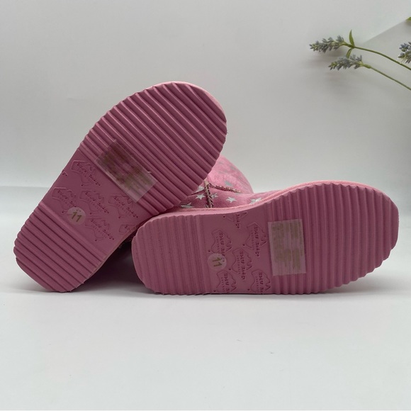 EMU ridge Australia pale pink stars kirby shearling boots for girls size 4 NEW - Picture 3 of 7